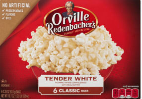 Orville Redenbachers Tender White Popcorn, Microwave Popcorn, 3.29 oz., 6-Count