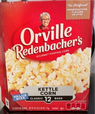 Orville Redenbacher's Kettle Corn Microwave Popcorn, 3.28 Ounce Classic Bag, 12-Count