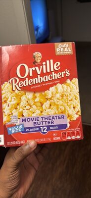 Orville Redenbacher's Movie Theater Butter Microwave Popcorn, 3.29 Ounce Classic Bag, 12-Count