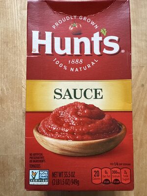 Hunts Tomato Sauce, 33.5 oz. Carton