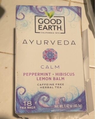 Ayurveda Calm Peppermint, Hibiscus, Lemon Balm Caffeine Free Herbal Tea Bags, Ayurveda Calm