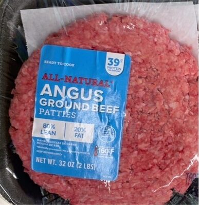 80% Lean/20% Fat Angus Ground Beef Patties