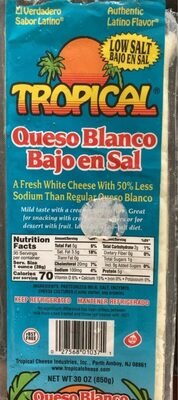 Queso Blanco Low Salt Fresh White Cheese