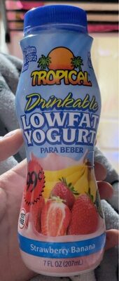 Strawberry Banana Drinkable Yogurt, Strawberry; Banana