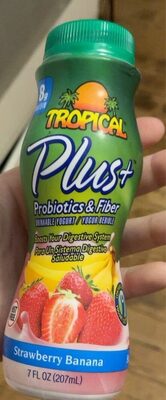Probiotics & Fiber Strawberry Banana Drinkable Yogurt, Strawberry; Banana