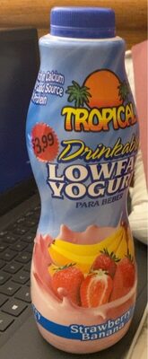 Strawberry Banana Drinkable Yogurt, Strawberry; Banana
