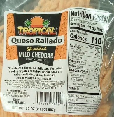 Shredded Mild Cheddar Natural Cheese