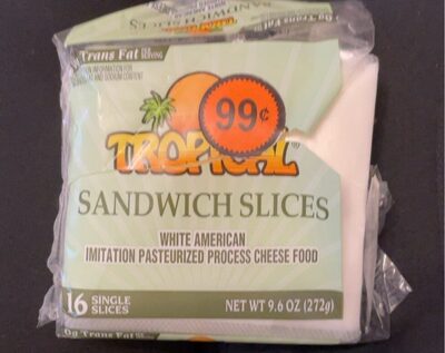 Sandwich, White American Cheese Slices