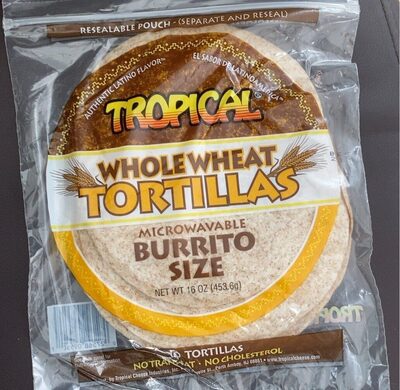 Microwavable Burrito Size Whole Wheat Tortillas