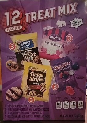 Ferrero Snack Treat Mix, 12 Count, 11.4 Oz, Chips Deluxe: Milk Chocolate; Funables: Mixed Berry