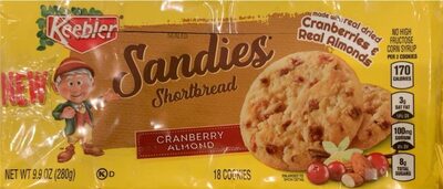 Cranberry Almond Shortbread Cookies, Cranberry; Almond