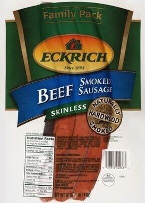 Beef Skinless Smoked Sausage, Beef