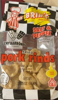 Salt & Pepper Flavored Chicharrones Fried Pork Rinds, Salt & Pepper