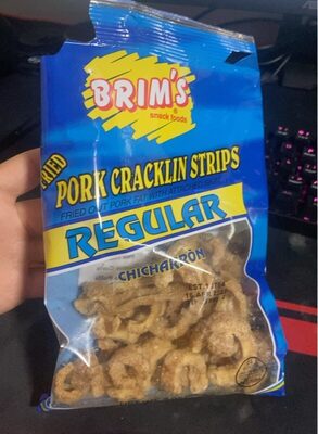 Fried Regular Pork Cracklin Strips Chicharron, Fried