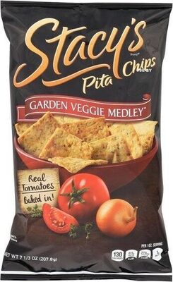 Stacy's Pita Crisps Garden Veggie Medley 7.33 Ounce Plastic Bag
