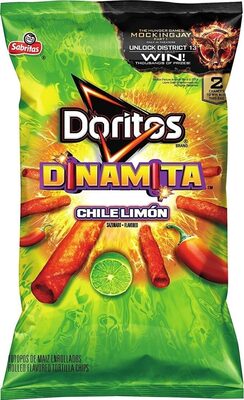 Dinamita Chile Limon Flavored Rolled Tortilla Chips, Dinamita Chile Limon