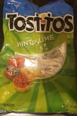 Tostitos Hint of Lime Flavored Tortilla Chips 13 Ounce Plastic Bag