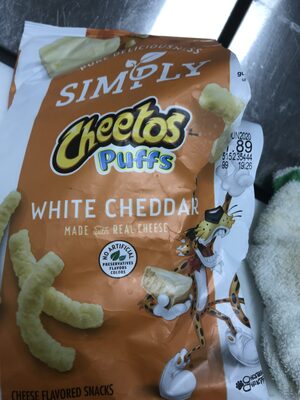 Puffs Cheese Flavored Snacks, White Cheddar