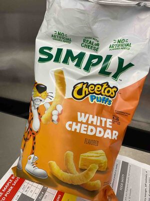 Cheetos Simply Puffs White Cheddar Cheese 8 Ounce Plastic Bag