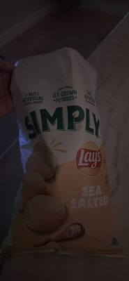 Lays Simply Sea Salted Thick Cut Potato Chips 8.5 Ounce Plastic Bag