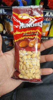 Munchies Flamin Hot Peanuts 2.875 Ounce Plastic Bag