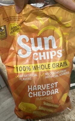 Sunchips Harvest Cheddar 100% Whole Grain Snacks 7 Ounce Plastic Bag