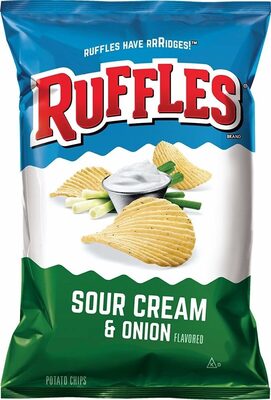 Ruffles Sour Cream And Onion Potato Chips 8.5 Ounce Plastic Bag