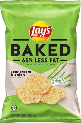 Lay's Baked Sour Cream and Onion Potato Crisps 6.25 Ounce Plastic Bag