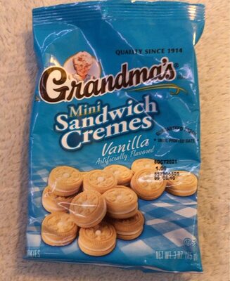 Vanilla Flavored Sandwich Cremes Mini Cookies, Vanilla