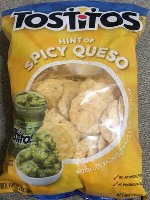 Hint Of Spicy Queso Bite Size Rounds Tortilla Chips, Hint Of Spicy Queso