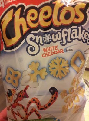 White Cheddar Cheese Flavored Snacks Snowflakes, White Cheddar Cheese