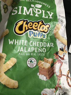White Cheddar Jalapeno Puffs Cheese Flavored Snacks, White Cheddar Jalapeno