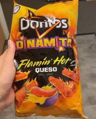 Flamin' Hot Queso Dinamita Rolled Flavored Tortilla Chips, Flamin' Hot Queso