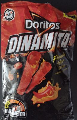 Dinamita Flamin' Hot Queso Rolled Flavored Tortilla Chips, Dinamita Flamin' Hot Queso Rolled