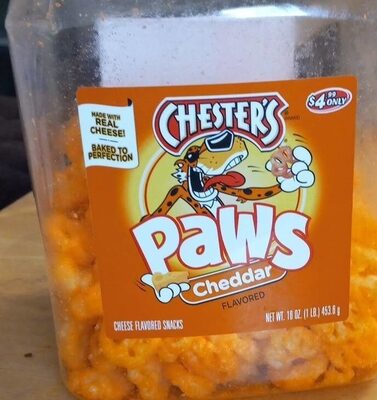 Cheddar Cheese Flavored Snacks Paws, Cheddar