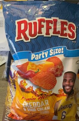 Flamin' Hot Cheddar & Sour Cream Flavored Potato Chips, Cheddar; Sour Cream