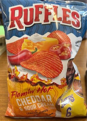 Flamin' Hot Cheddar & Sour Cream Flavored Potato Chips, Cheddar; Sour & Cream