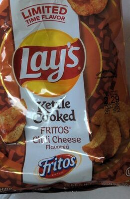 Kettle Cooked Fritos Chili Cheese Flavored Potato Chips, Chili; Cheese
