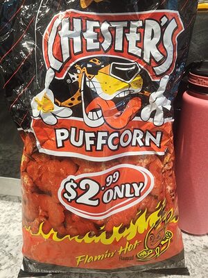 Flamin' Hot Flavored Puffed Corn Snacks Puffcorn, Flamin' Hot