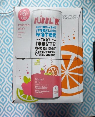 Raspberry Lime Citrus Flavor Antioxidant Sparkling Water, Raspberry Lime Citrus