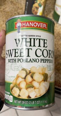 Silver Queen Style White Sweet Corn With Poblano Peppers, Poblano Peppers