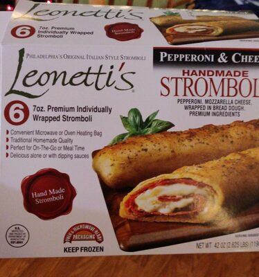 Pepperoni & Cheese Pepperoni, Mozzarella Cheese, Wrapped In Bread Dough Handmade Stromboli, Pepperoni & Cheese