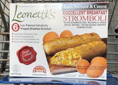 Eggs, Sausage & Cheese Eggcellent Breakfast Stromboli, Eggs, Sausage & Cheese