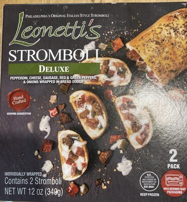 Deluxe Pepperoni, Cheese, Sausage, Red & Green Peppers, & Onions Wrapped In Bread Dough Stromboli, Deluxe