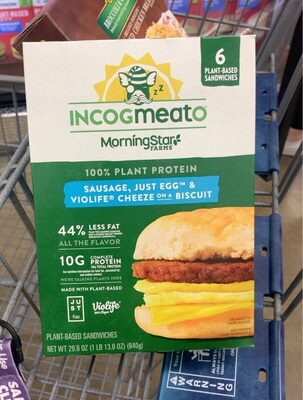 Sausage, Just Eg & Violife Cheeze On A Biscuit Plant-Based Sandwiches, Sausage, Just Egg & Violife Cheeze On A Biscuit