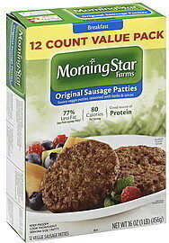 Breakfast Original Savory Veggie Patties, Seasoned With Herbs & Spices Veggie Sausage Patties, Breakfast Original