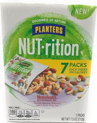 Planters Nut-Rition Men's Health Recommended Mix, 7 Count, 7.5 Oz