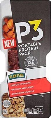 Chipotle Peanuts, Sunflower Kernels, Original Beef Jerky Portable Protein Pack, Chipotle, Original Beef