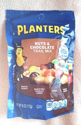 Nuts & Chocolate Roasted Peanuts, M&M's Milk Chocolate Candies Raisins, Roasted Almonds Trail Mix, Nuts & Chocolate