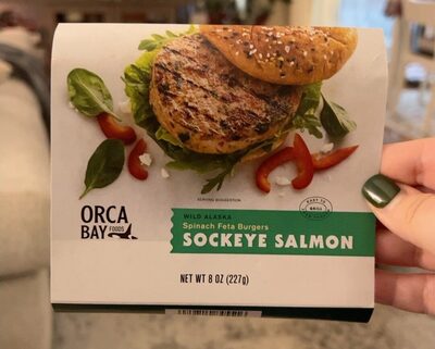 Wild Alaska Sockeye Salmon Spinach Feta Burgers